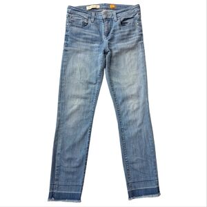 Pilcro & The Letterpress Anthropologie Skinny Jeans Size 28 Light Blue Raw Hem